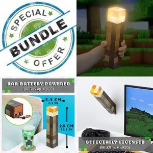 🔥4/$50🔥4! MINECRAFT Torch Light Lamps New In Box!